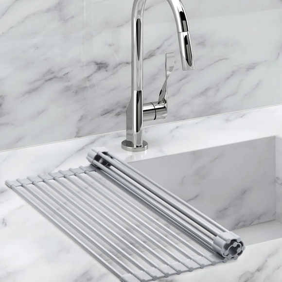 Over the sink Roll up Dish Drying Rack & Strainer, NWOT - Picture 2 of 7